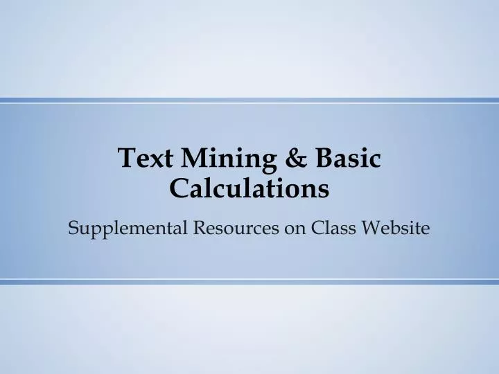 text mining basic calculations