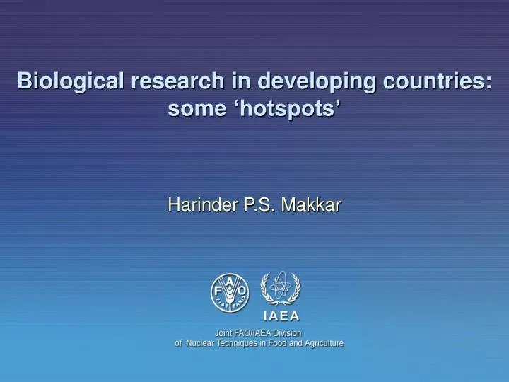 biological research in developing countries some hotspots