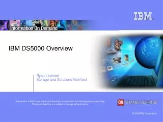 IBM DS5000 Overview