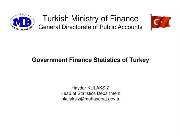 turkish ministry o f finance general directorate of public accounts