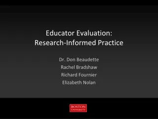 Educator Evaluation: Research-Informed Practice