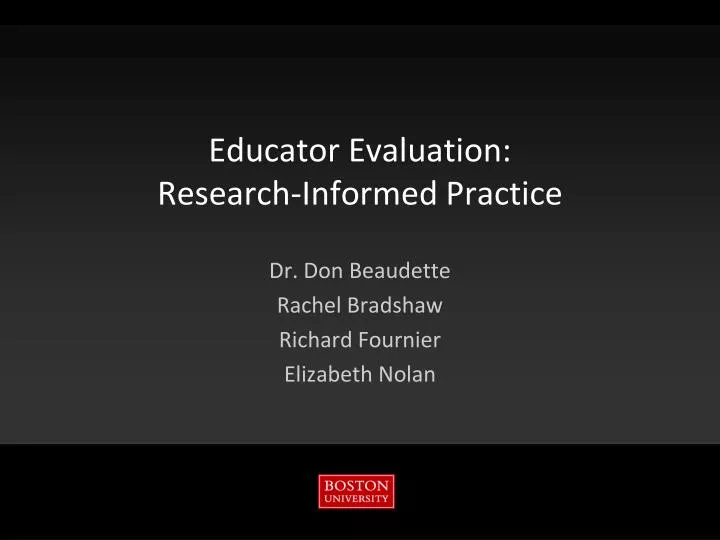 educator evaluation research informed practice