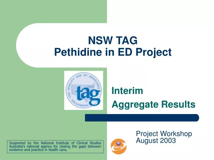nsw tag pethidine in ed project