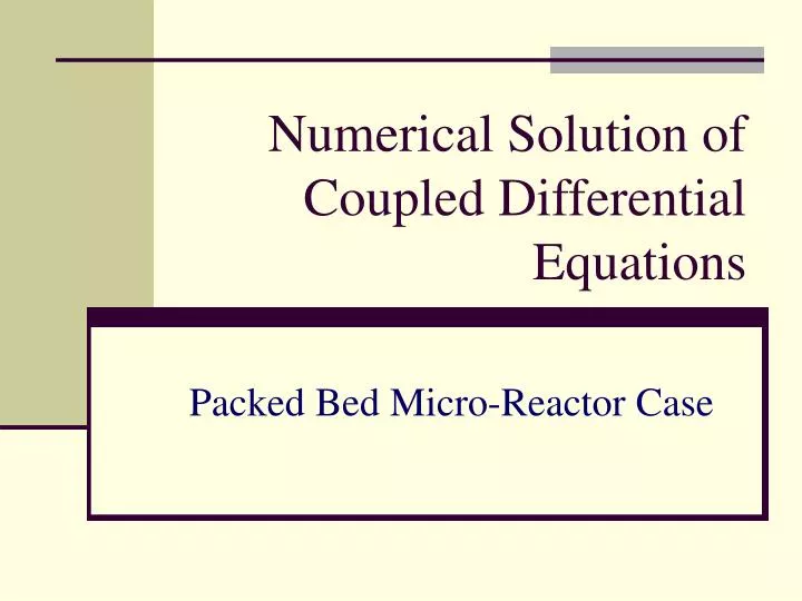 numerical solution of coupled differential equations