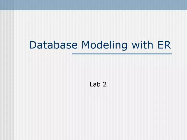 database modeling with er