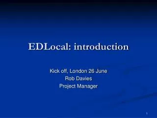 EDLocal: introduction