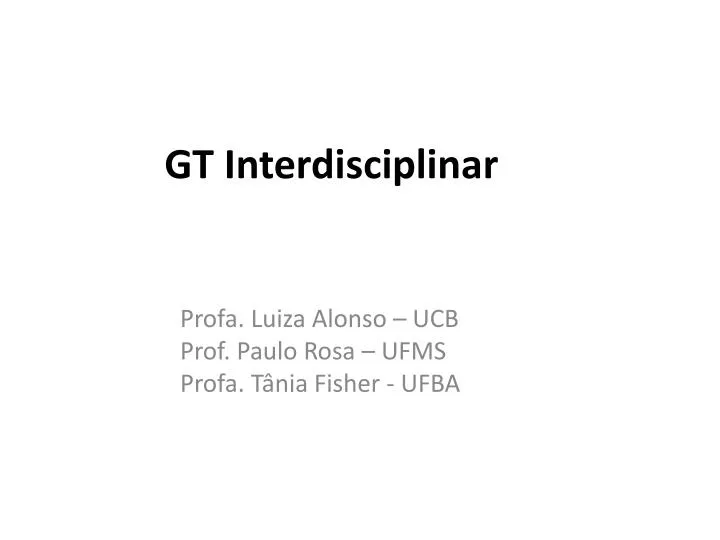 gt interdisciplinar