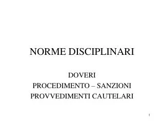 norme disciplinari
