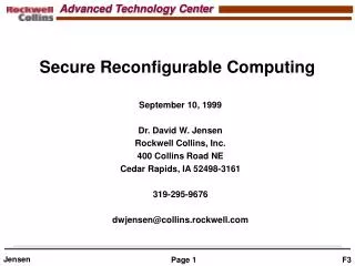 Secure Reconfigurable Computing