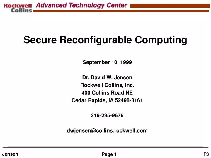 secure reconfigurable computing