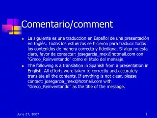 comentario comment