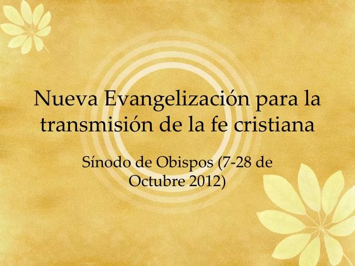 nueva evangelizaci n para la transmisi n de la fe cristiana