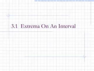 3.1 Extrema On An Interval