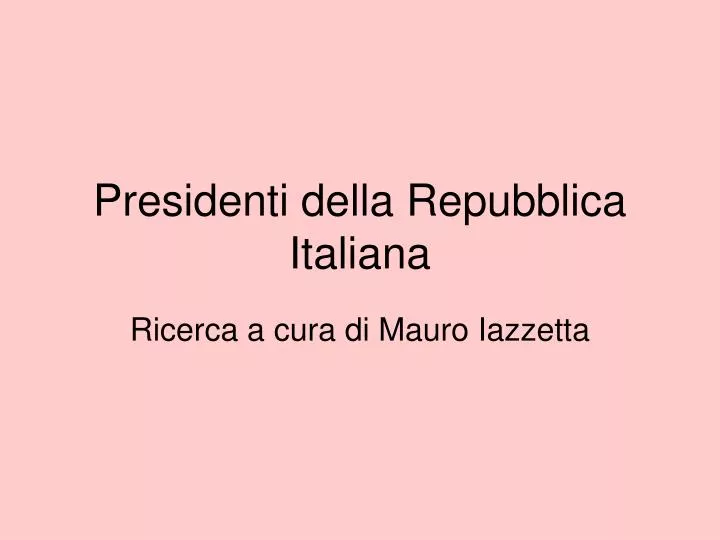 presidenti della repubblica italiana