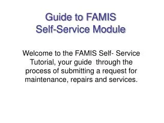 Guide to FAMIS Self-Service Module