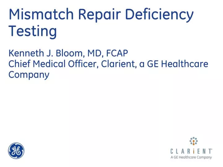 mismatch repair deficiency testing