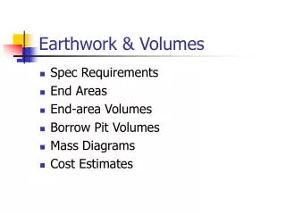 Earthwork &amp; Volumes