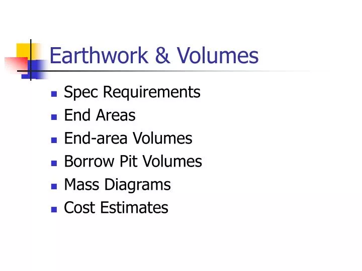 earthwork volumes