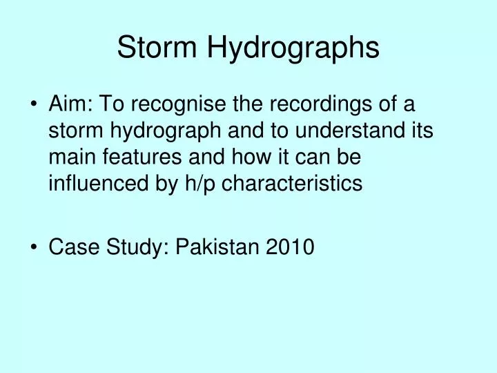 storm hydrographs