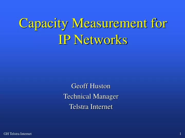 capacity measurement for ip networks