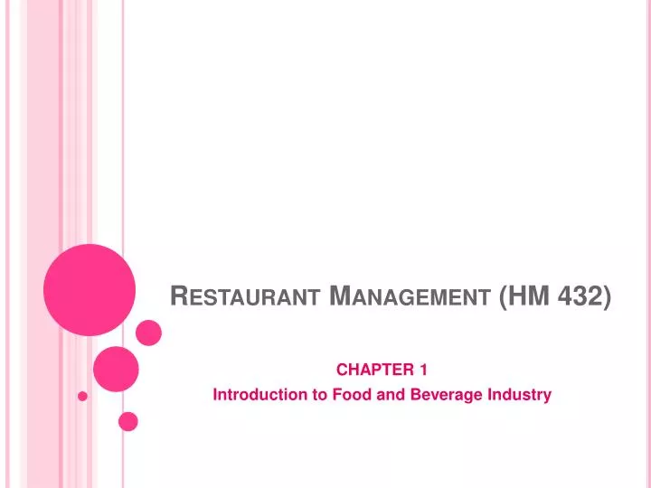 restaurant management hm 432
