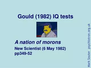 Gould (1982) IQ tests