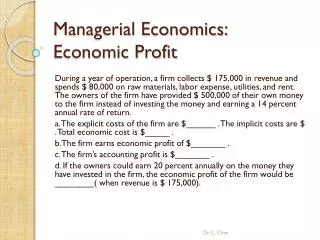 Managerial Economics: Economic Profit