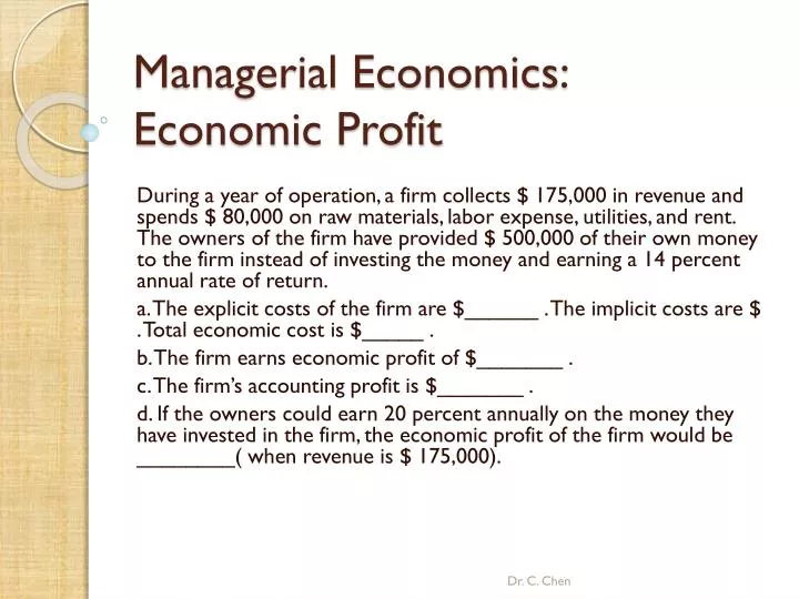 managerial economics economic profit