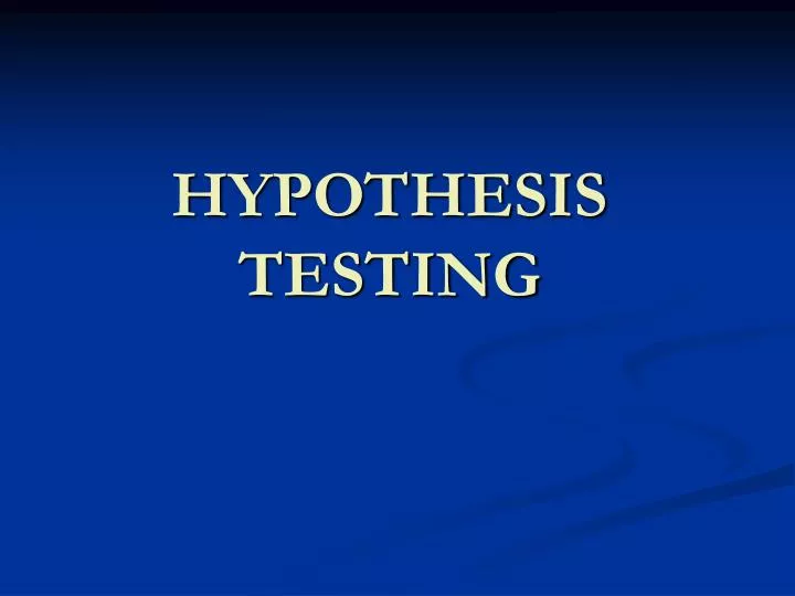 hypothesis testing