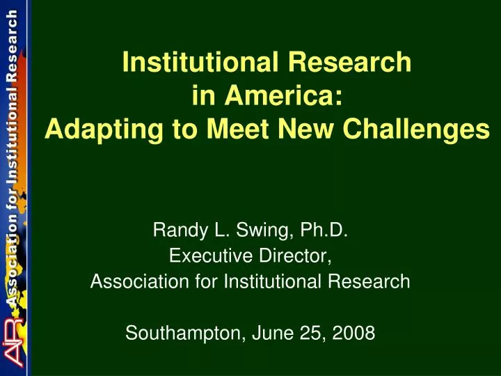 institutional research in america adapting to meet new challenges
