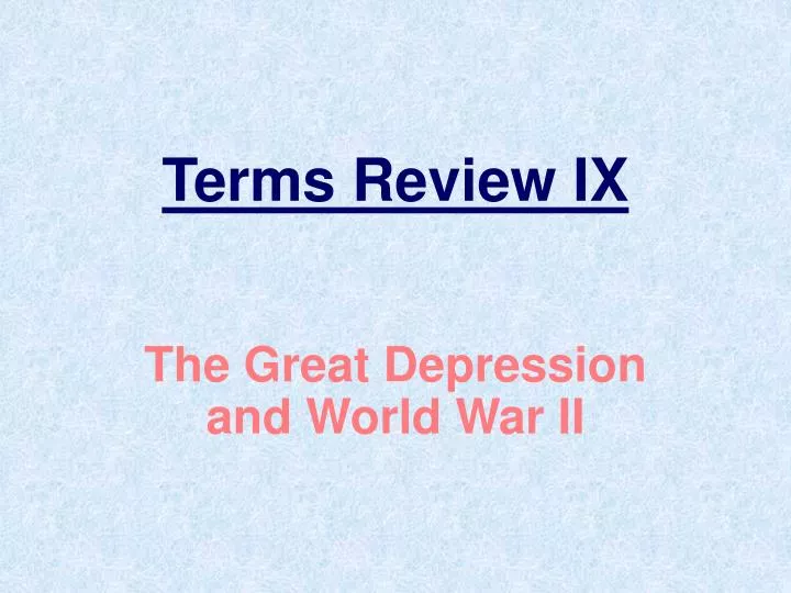 terms review ix