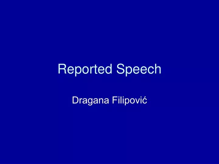 reported speech