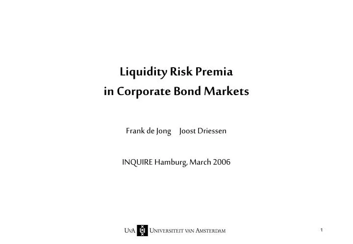 liquidity risk premia in corporate bond markets