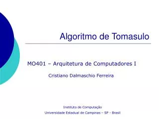 algoritmo de tomasulo