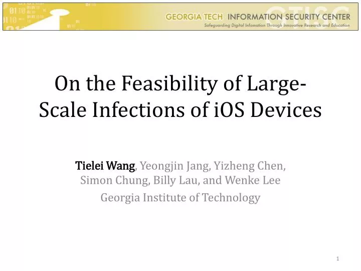on the feasibility of large scale infections of ios devices
