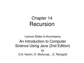 Chapter 14 Recursion