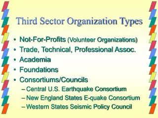 Third Sector Organization Types