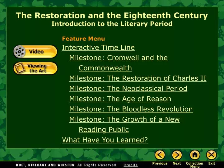 the restoration and the eighteenth century introduction to the literary period