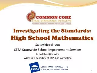 Investigating the Standards: High School Mathematics