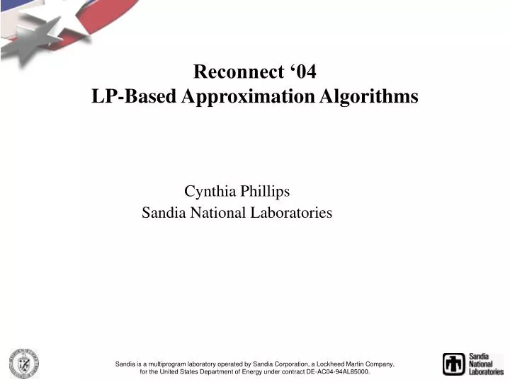 reconnect 04 lp based approximation algorithms