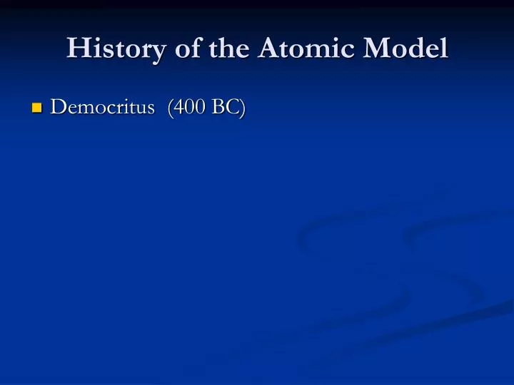 history of the atomic model