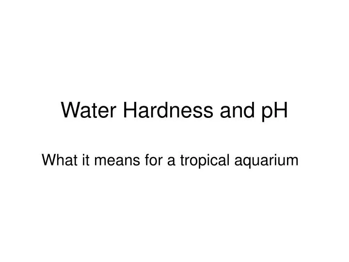 water hardness and ph
