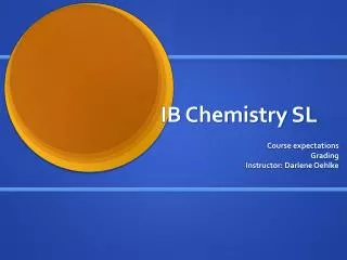 IB Chemistry SL