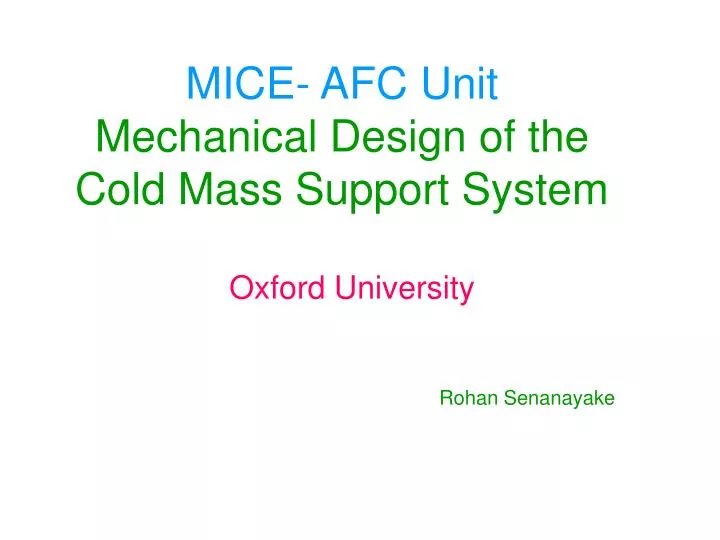 mice afc unit mechanical design of the cold mass support system