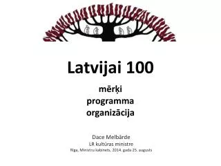 latvijai 100 m r i programma organiz cija