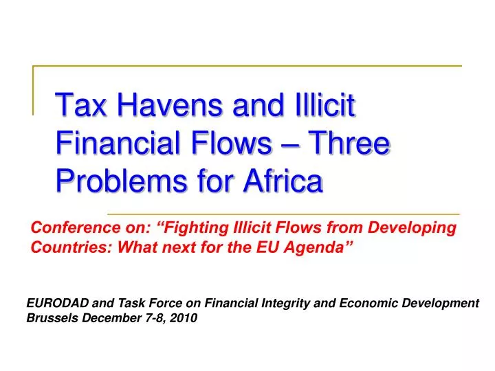 tax havens and illicit financial flows three problems for africa