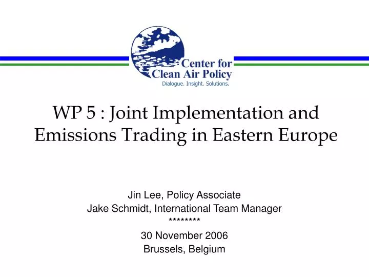 wp 5 joint implementation and emissions trading in eastern europe