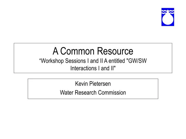 a common resource workshop sessions i and ii a entitled gw sw interactions i and ii