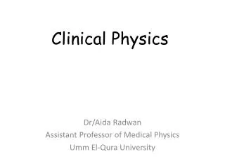Clinical Physics