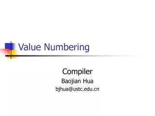 Value Numbering